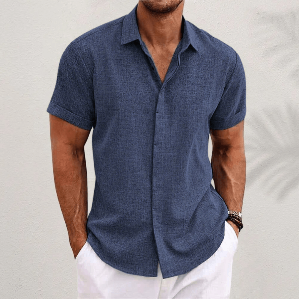 Gary — Cotton-Linen Short-Sleeve Shirt