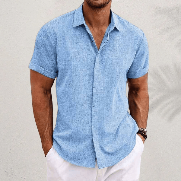 Gary — Cotton-Linen Short-Sleeve Shirt