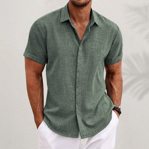 Gary — Cotton-Linen Short-Sleeve Shirt