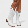 Odette Boot — Perforated Mid-Calf Boots