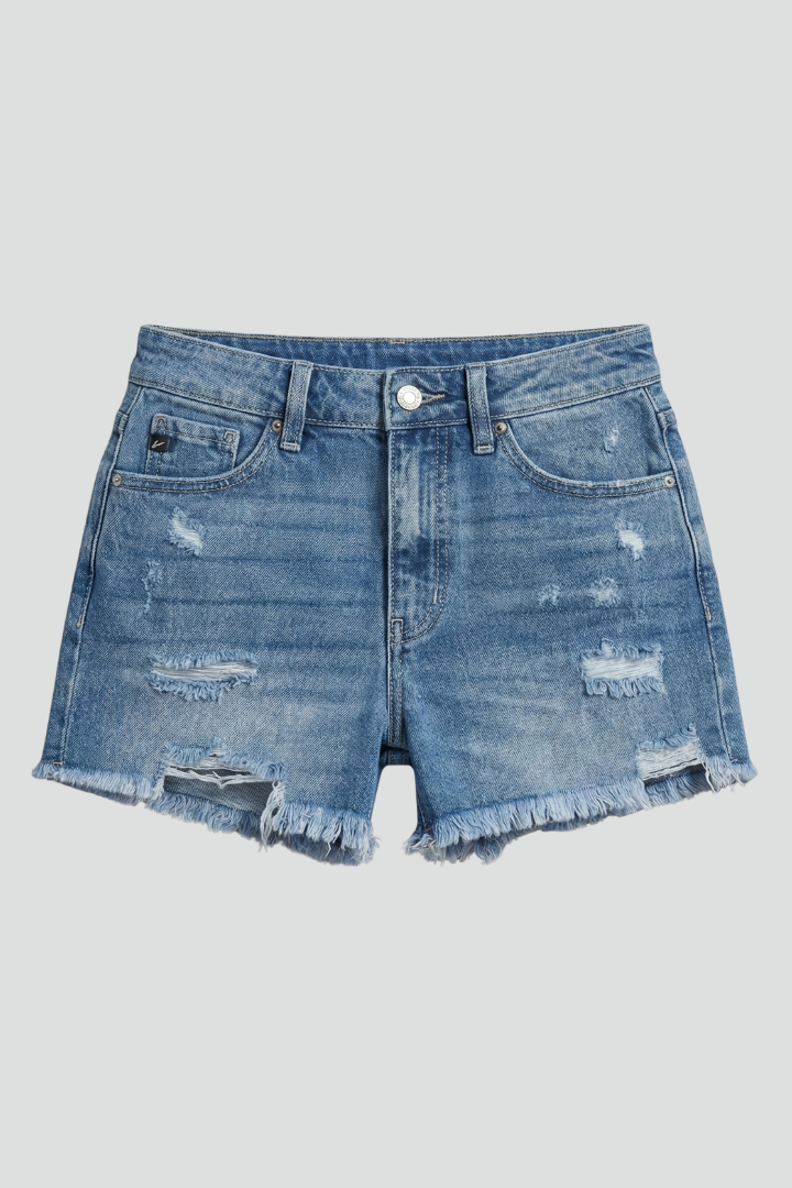 Lux — Ripped Denim Shorts
