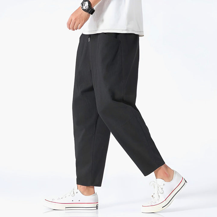 Sawyer — Cropped Cotton-Linen Trousers
