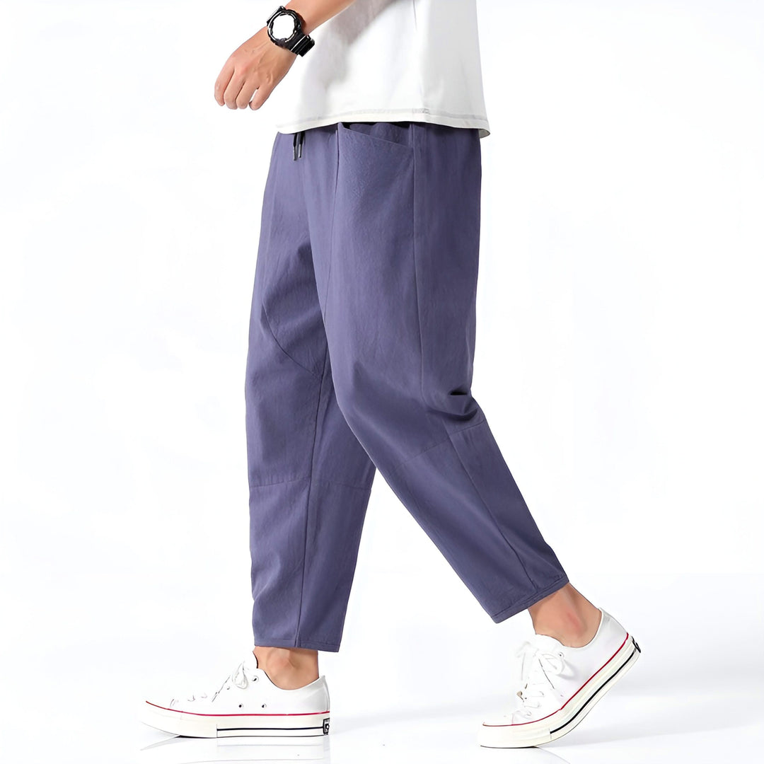 Sawyer — Cropped Cotton-Linen Trousers