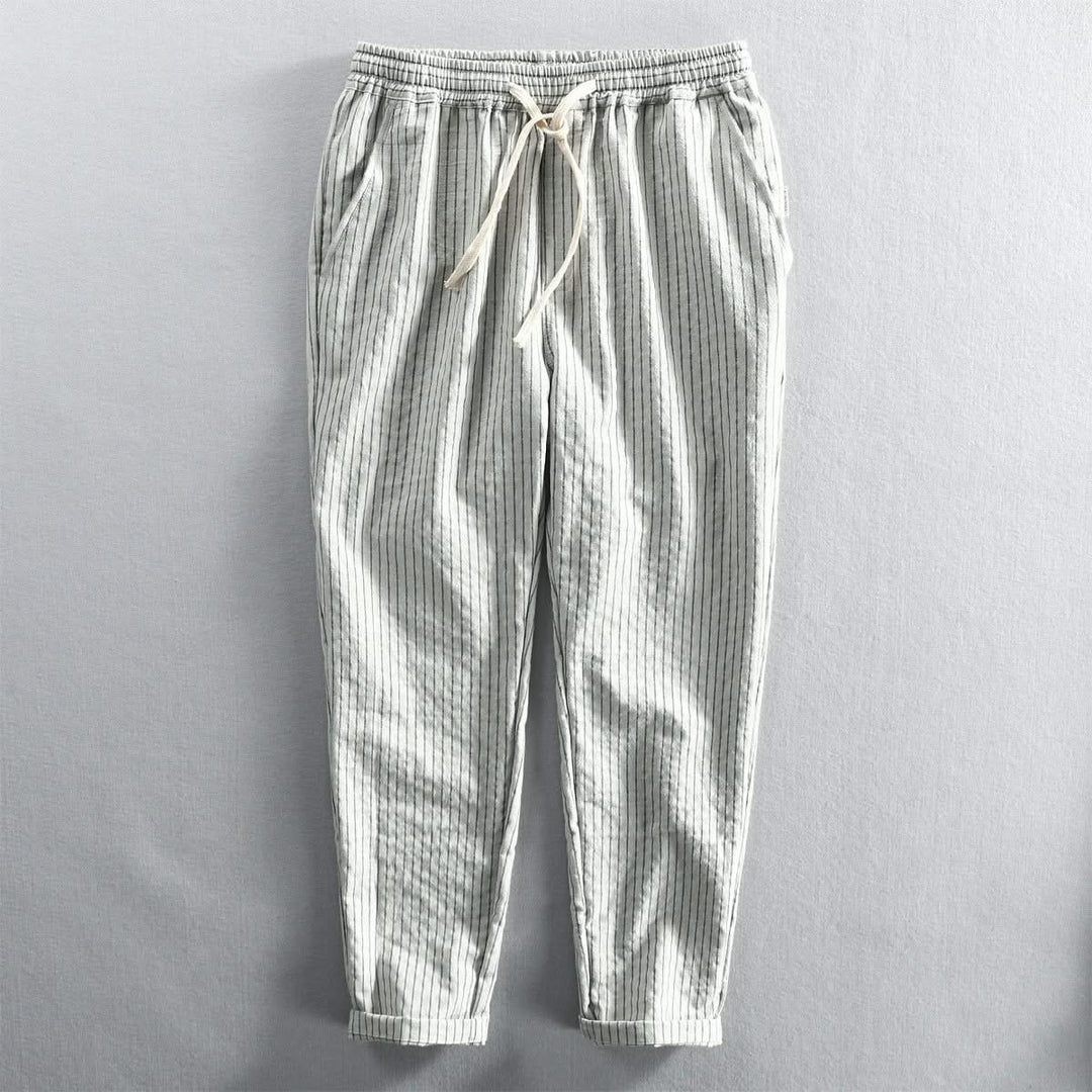 Spencer — Pinstripe Linen Trousers