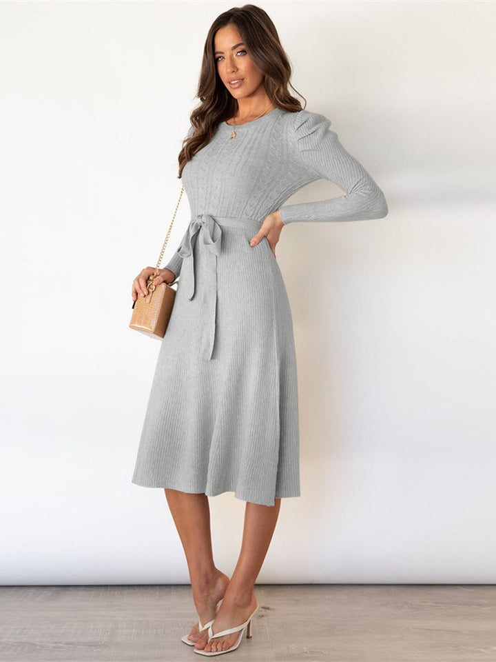 Johanna — Belted Knit Midi Dress