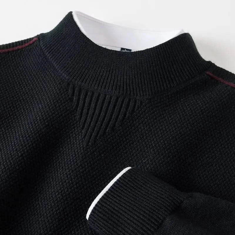 Ned — Jacquard Mock-Neck Sweater