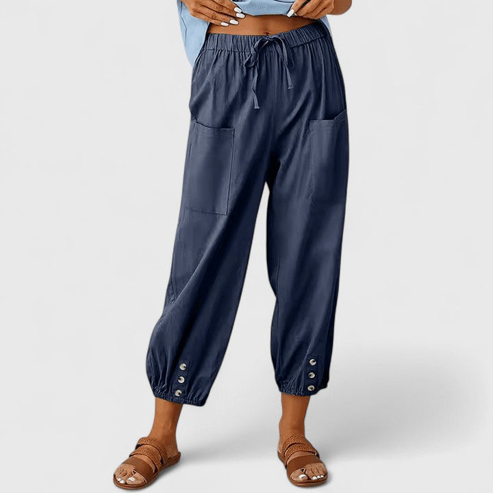 Josephine — Cotton-Linen Wide-Leg Trousers