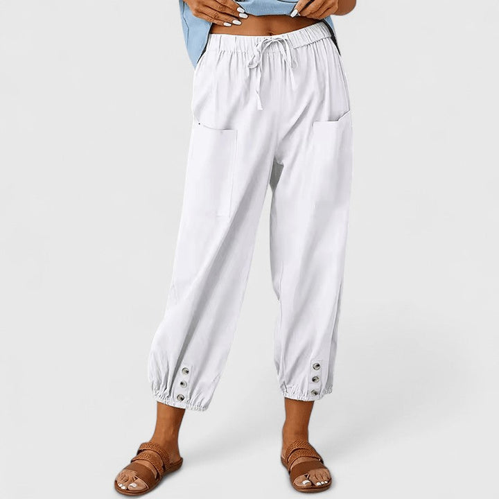 Josephine — Cotton-Linen Wide-Leg Trousers