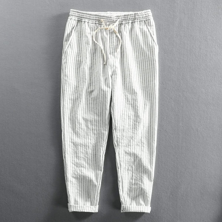 Spencer — Pinstripe Linen Trousers