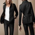 Frances — Diamond-Quilted Button Jacket