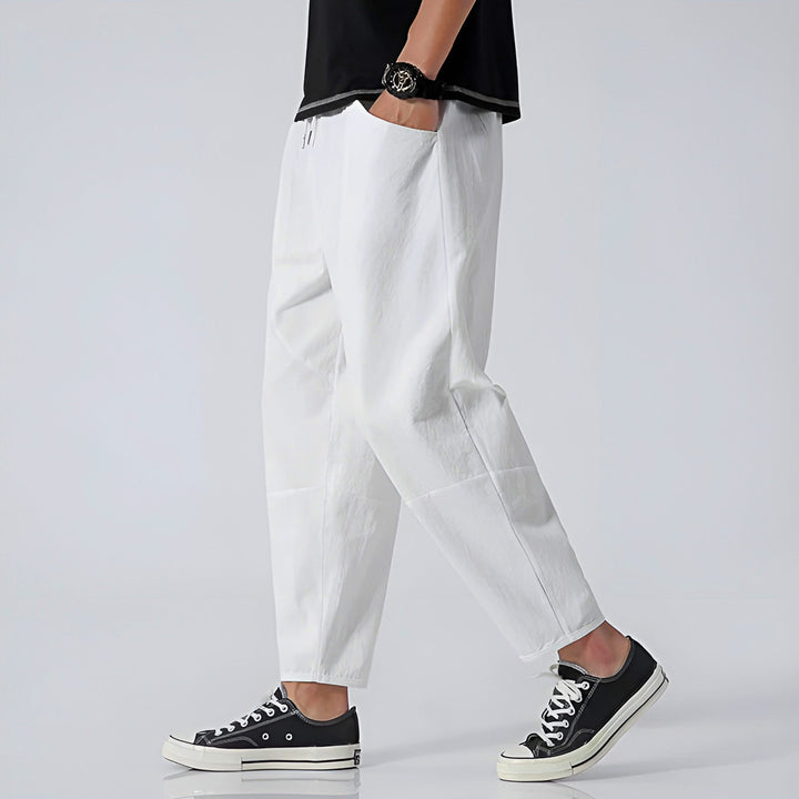 Sawyer — Cropped Cotton-Linen Trousers