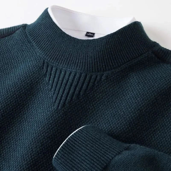 Ned — Jacquard Mock-Neck Sweater
