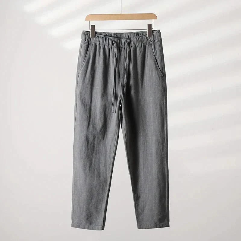 Liora — Flat-Front Linen Trousers