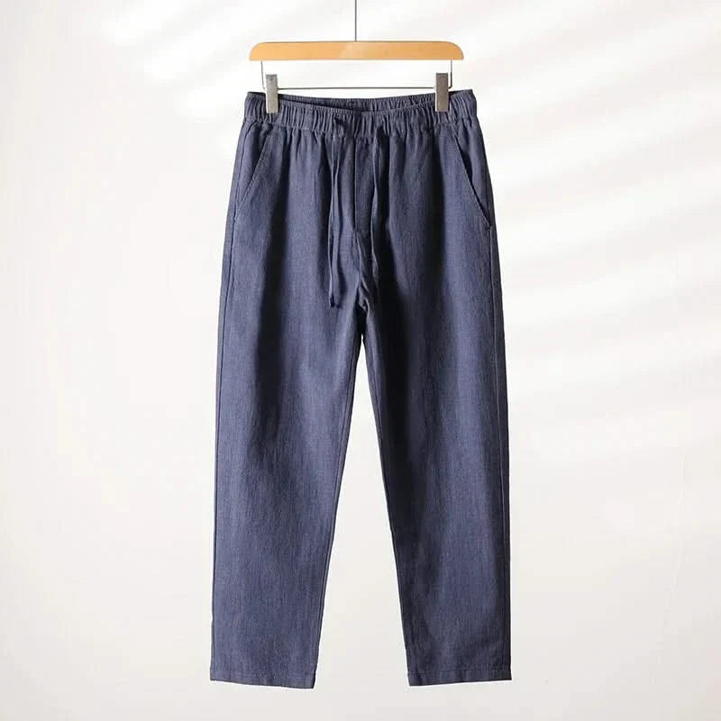 Liora — Flat-Front Linen Trousers