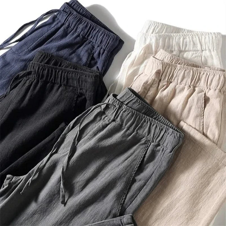 Liora — Flat-Front Linen Trousers
