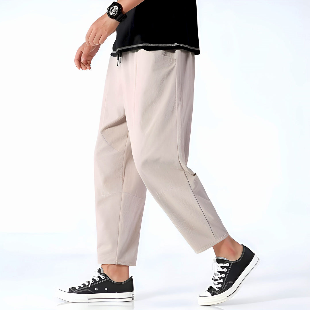 Sawyer — Cropped Cotton-Linen Trousers