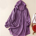 Emeline — Lightweight Linen Button-Front Hoodie
