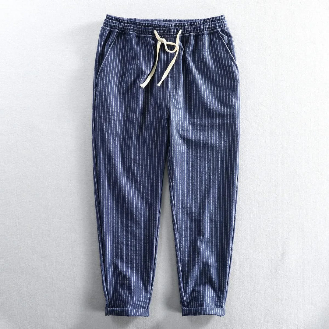 Spencer — Pinstripe Linen Trousers