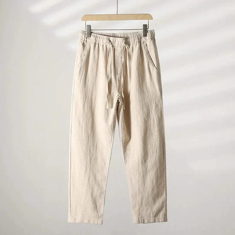 Liora — Flat-Front Linen Trousers