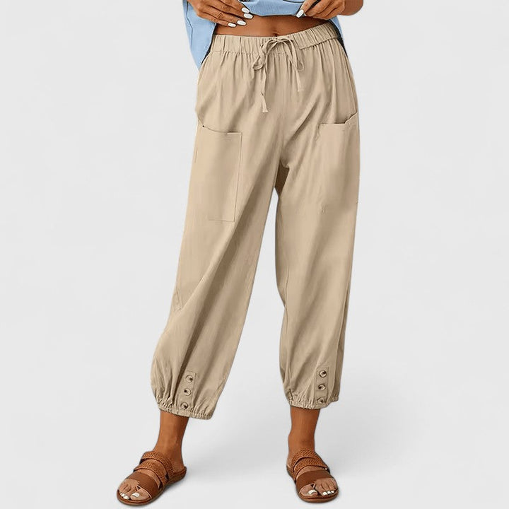 Josephine — Cotton-Linen Wide-Leg Trousers