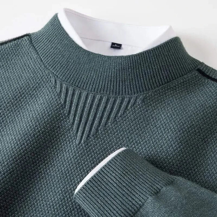Ned — Jacquard Mock-Neck Sweater