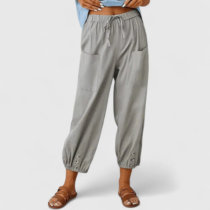 Josephine — Cotton-Linen Wide-Leg Trousers