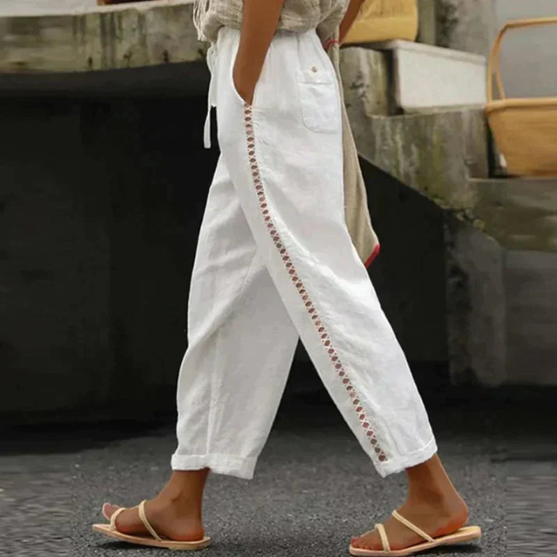 Marina — Tapered Trousers with Contrast Side Stripe