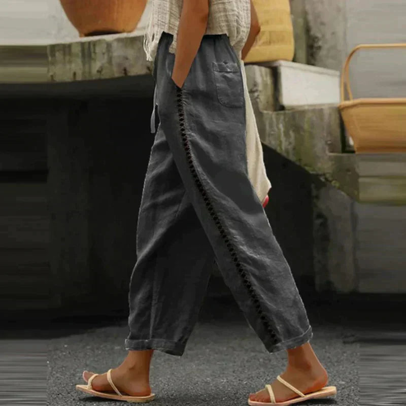 Marina — Tapered Trousers with Contrast Side Stripe