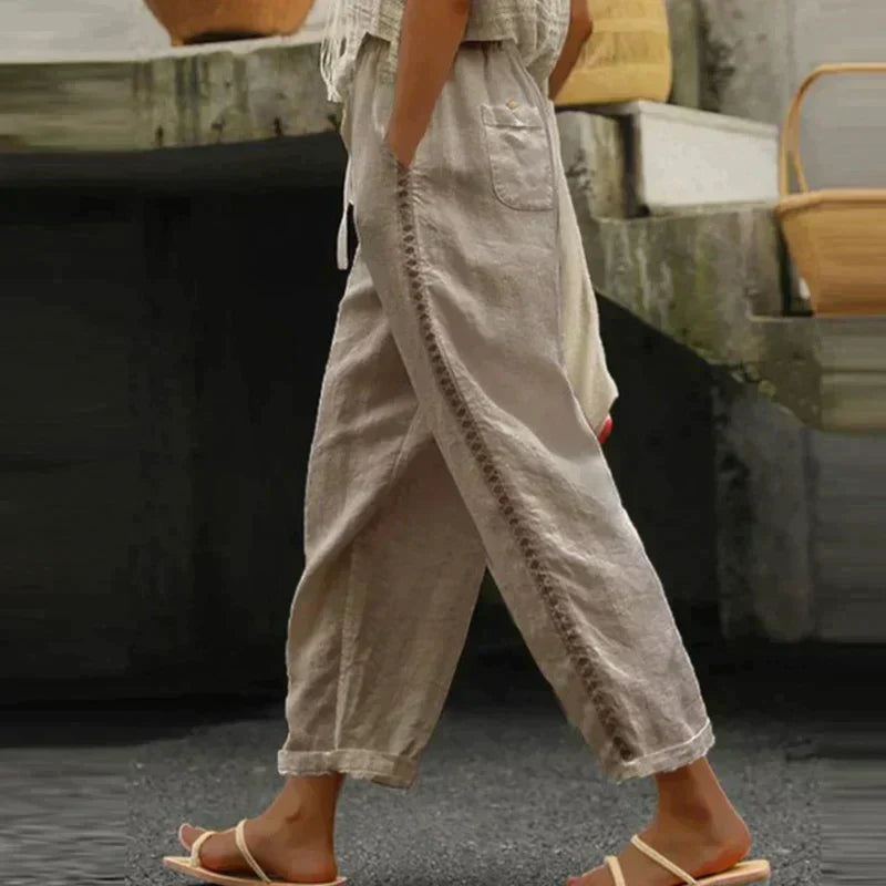 Marina — Tapered Trousers with Contrast Side Stripe