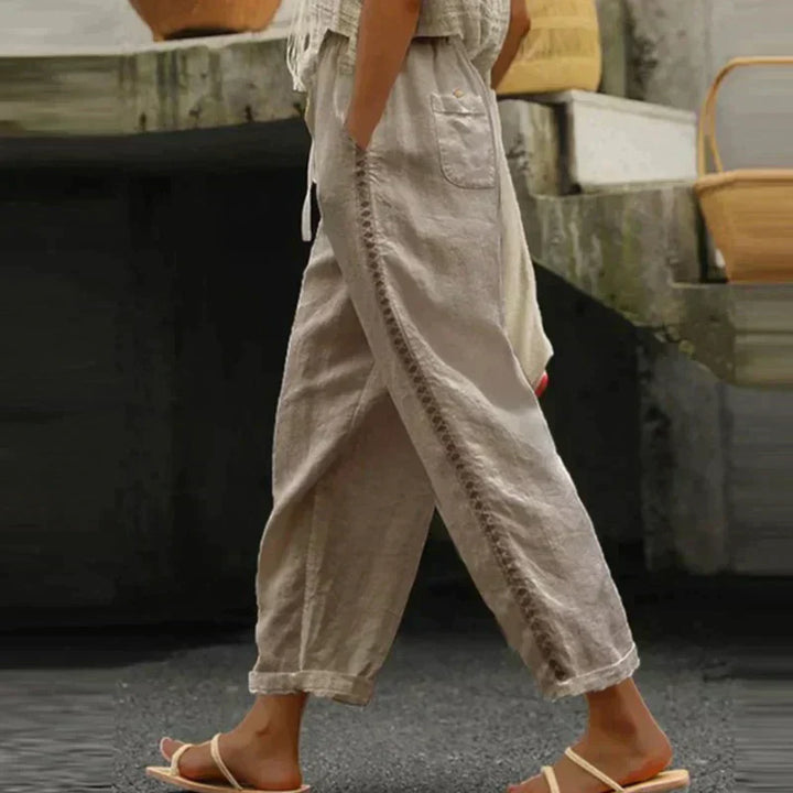 Marina — Tapered Trousers with Contrast Side Stripe