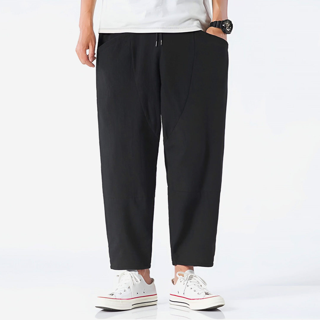 Sawyer — Cropped Cotton-Linen Trousers