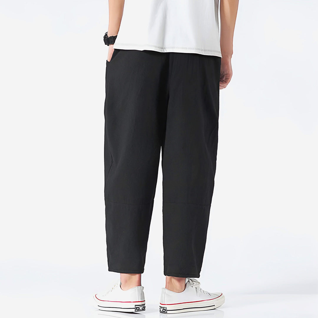 Sawyer — Cropped Cotton-Linen Trousers