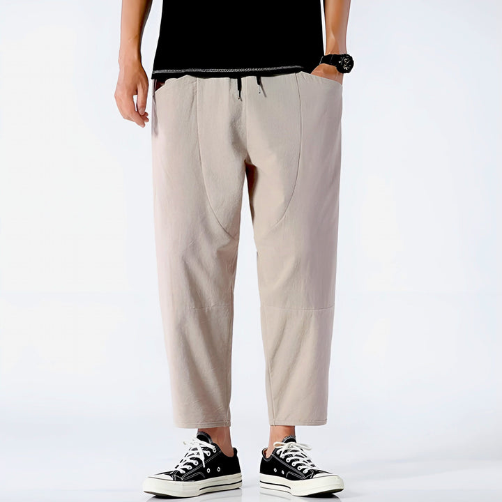 Sawyer — Cropped Cotton-Linen Trousers