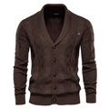 Everett — Shawl-Collar Cable Knit Cardigan