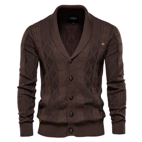 Everett — Shawl-Collar Cable Knit Cardigan