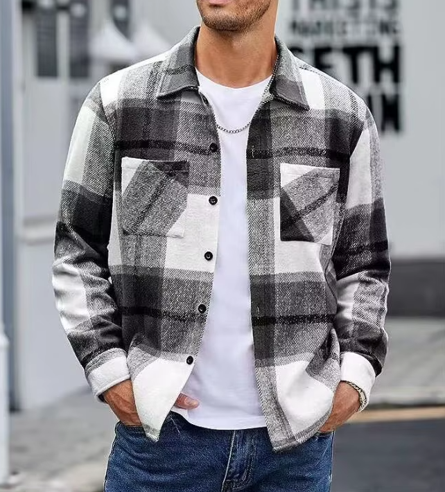 Porter — Men’s Brushed Plaid Shirt Jacket
