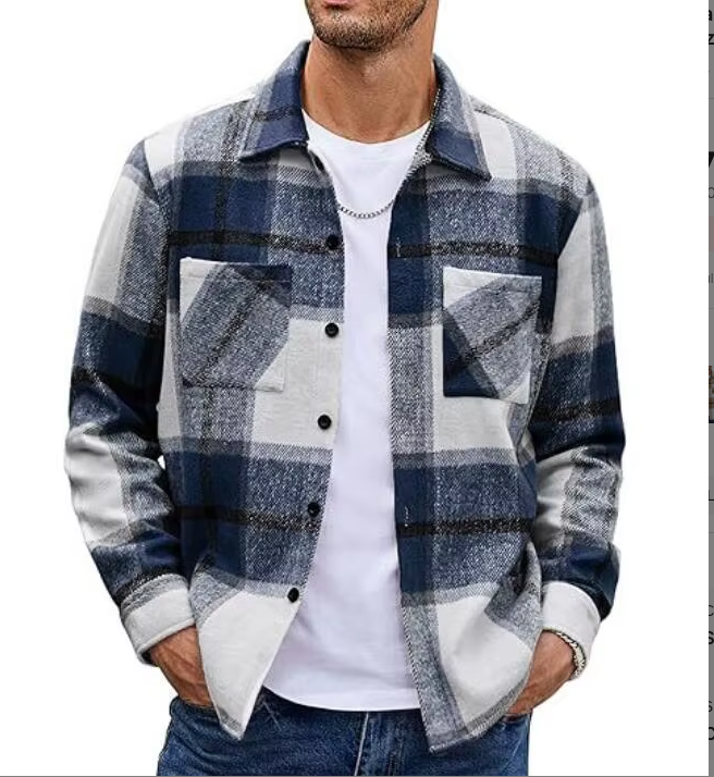 Porter — Men’s Brushed Plaid Shirt Jacket
