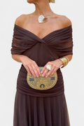 Seraphina — Off-Shoulder Ruched Evening Dress