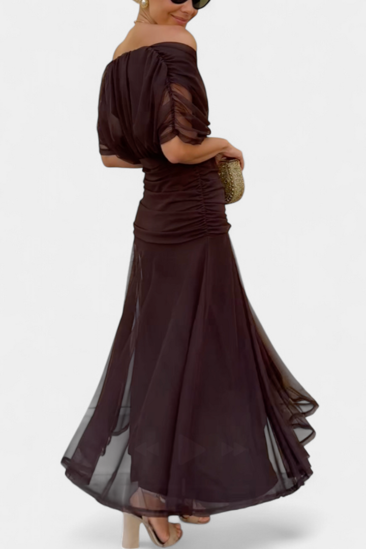 Seraphina — Off-Shoulder Ruched Evening Dress