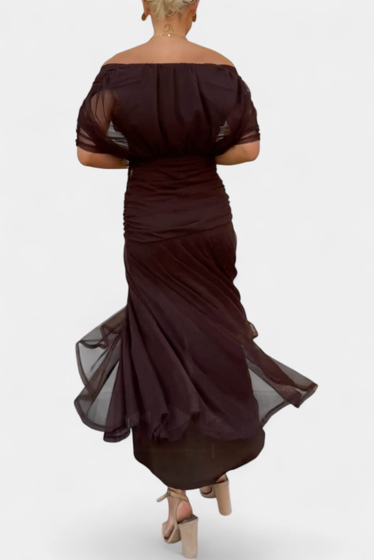Seraphina — Off-Shoulder Ruched Evening Dress