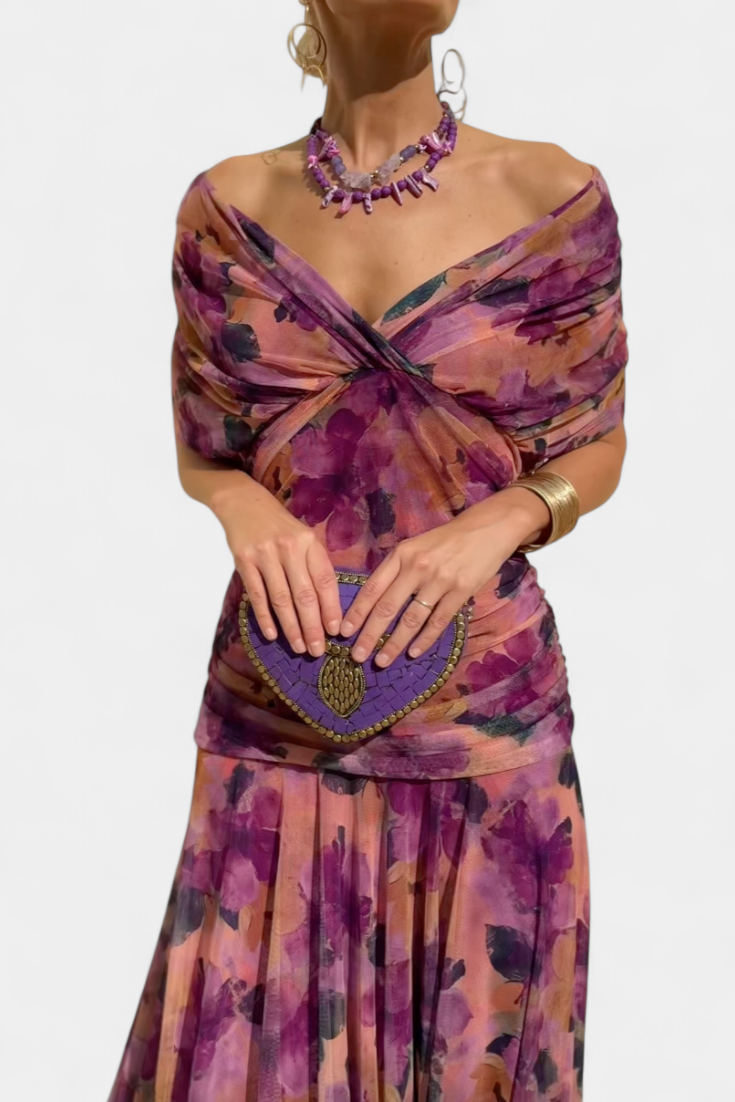 Seraphina — Off-Shoulder Ruched Evening Dress