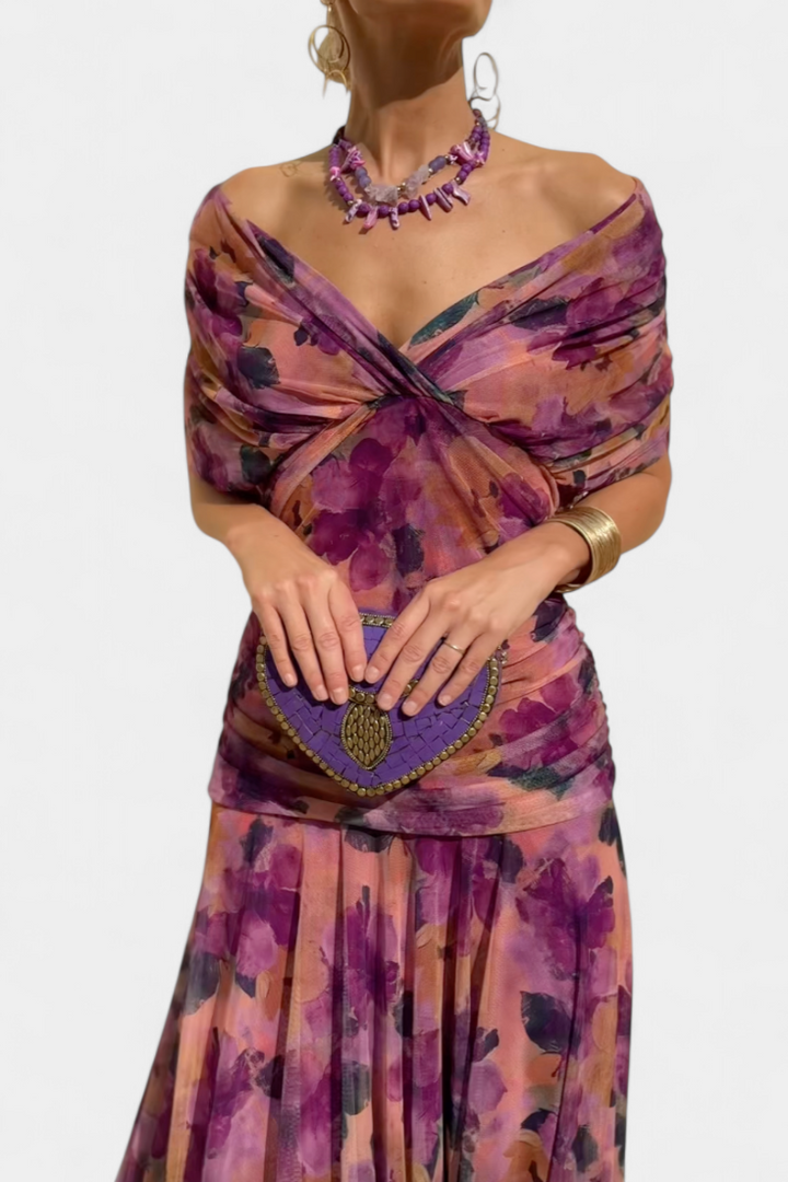 Seraphina — Off-Shoulder Ruched Evening Dress