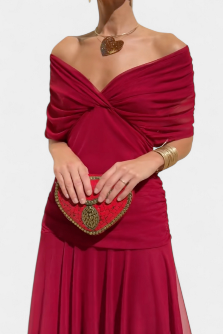 Seraphina — Off-Shoulder Ruched Evening Dress