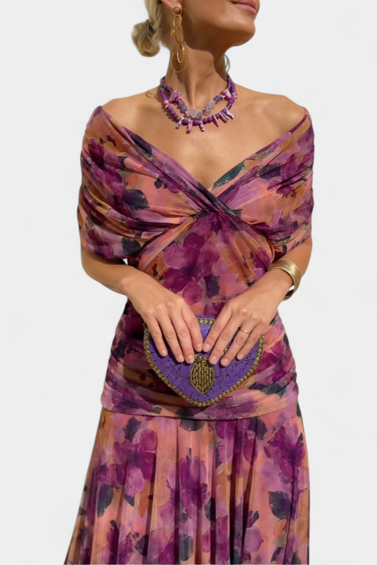 Seraphina — Off-Shoulder Ruched Evening Dress