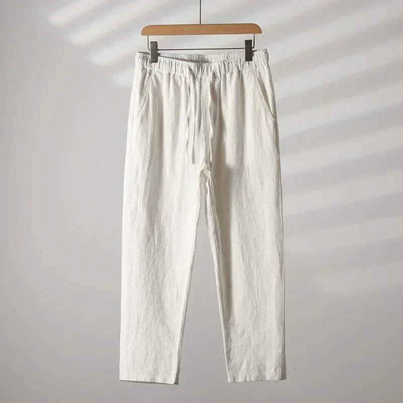 Liora — Flat-Front Linen Trousers