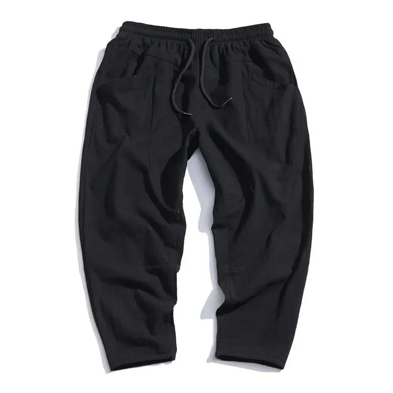 Sawyer — Cropped Cotton-Linen Trousers