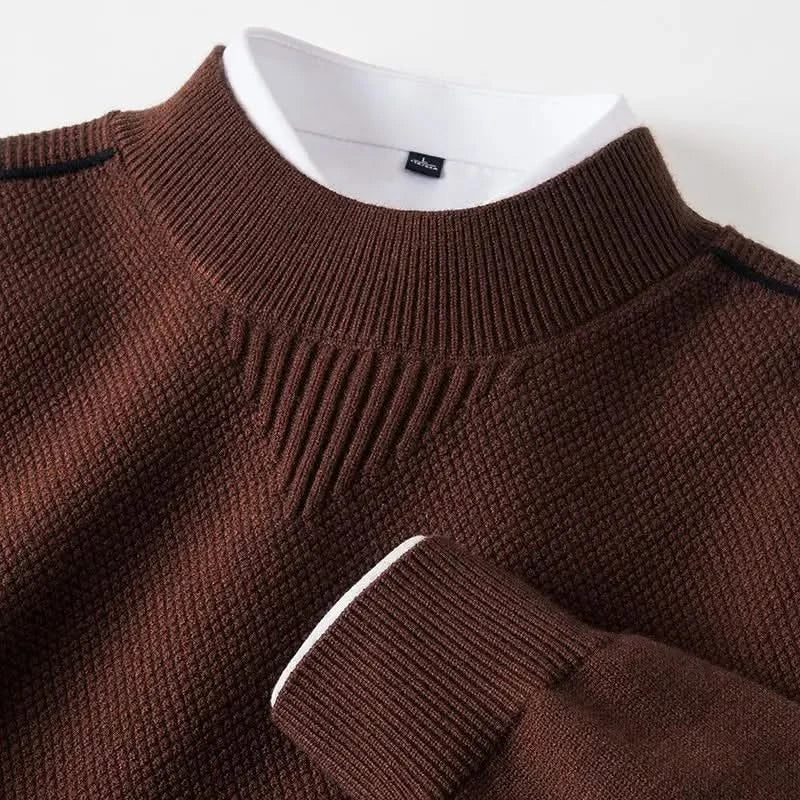 Ned — Jacquard Mock-Neck Sweater