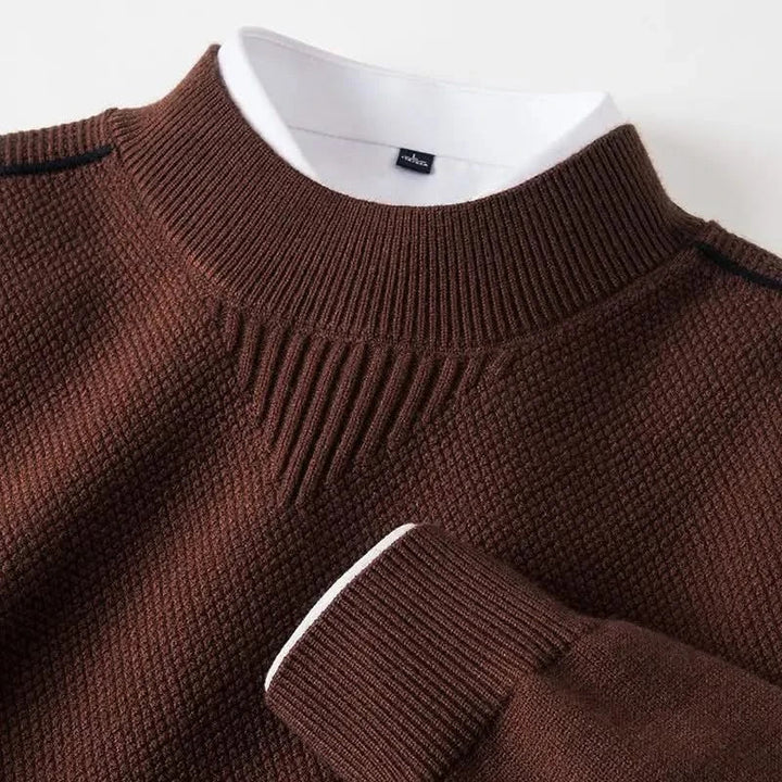 Ned — Jacquard Mock-Neck Sweater