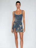 Celine — Embellished Fitted Mini Dress