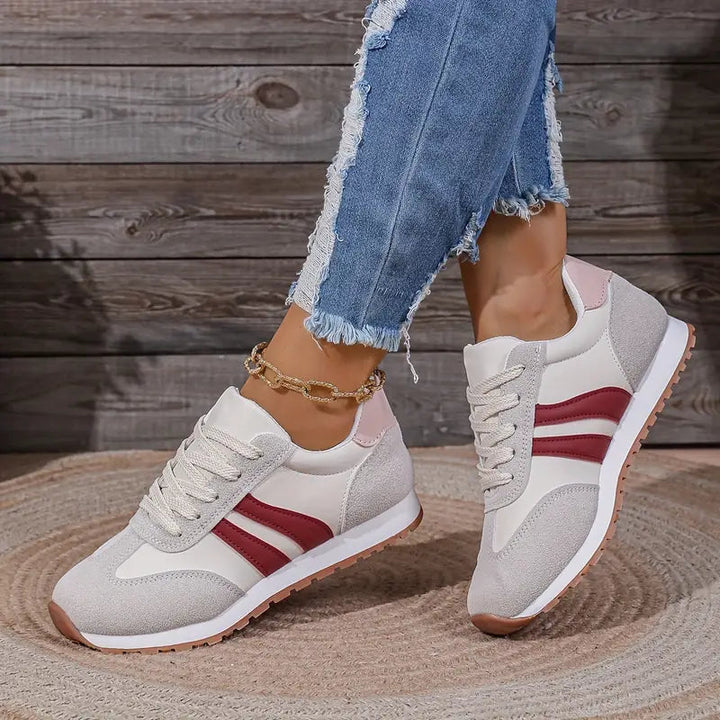 Remi — Retro Panelled Lace-Up Trainers